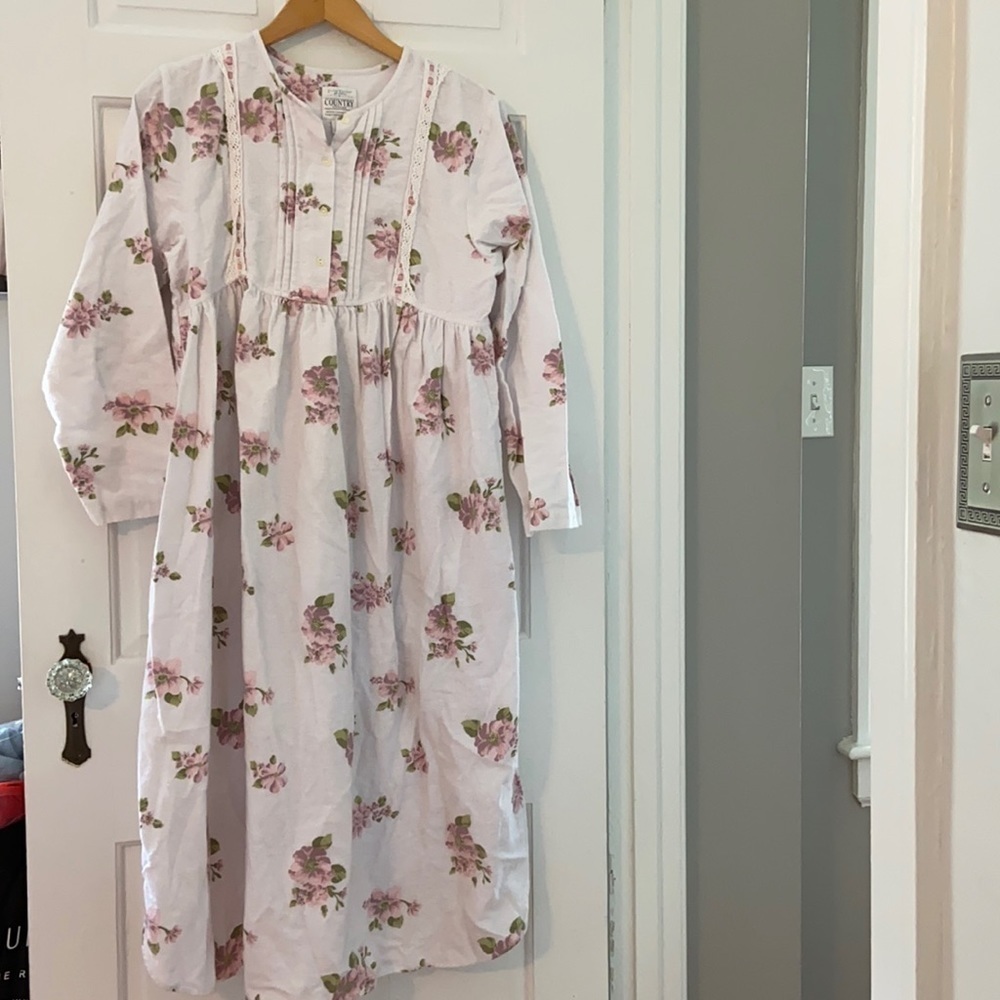 Erika Taylor floral flannel nightgown